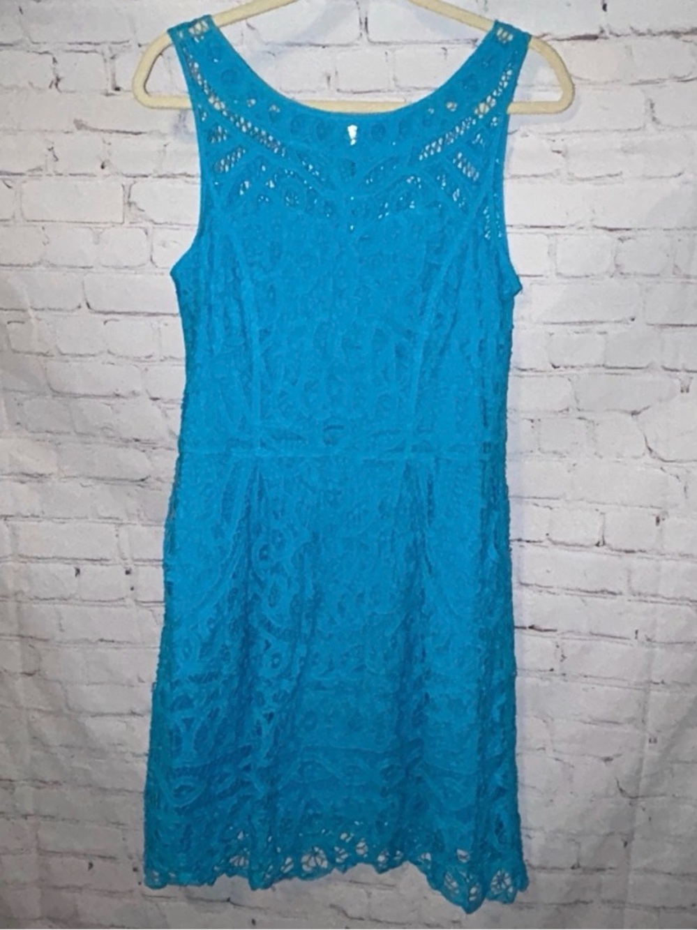 Lilly Pulitzer Blue Lace Sleeveless Fit & Flare Dress Size Medium - Picture 2 of 6